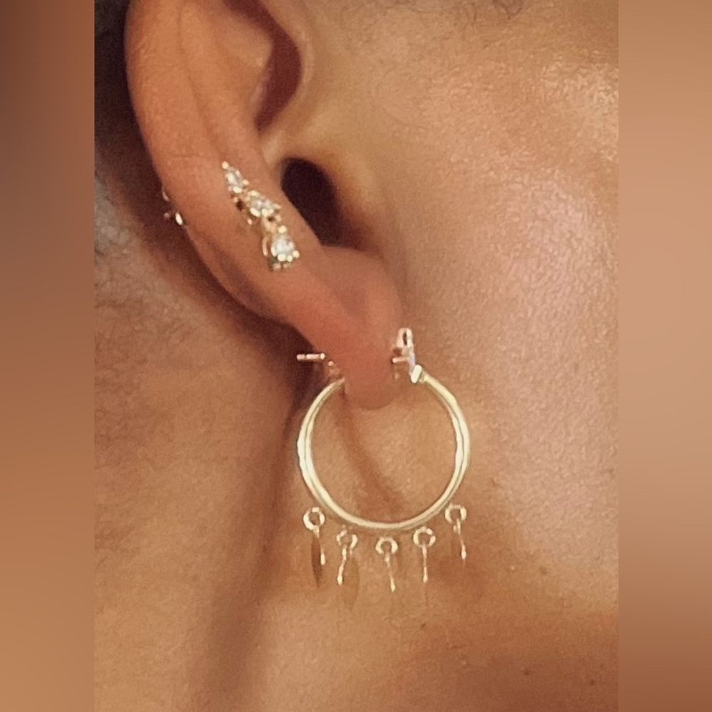 ❌ 14K Gold Heart Hoop Earrings - No Longer Available - Picture 7 of 7